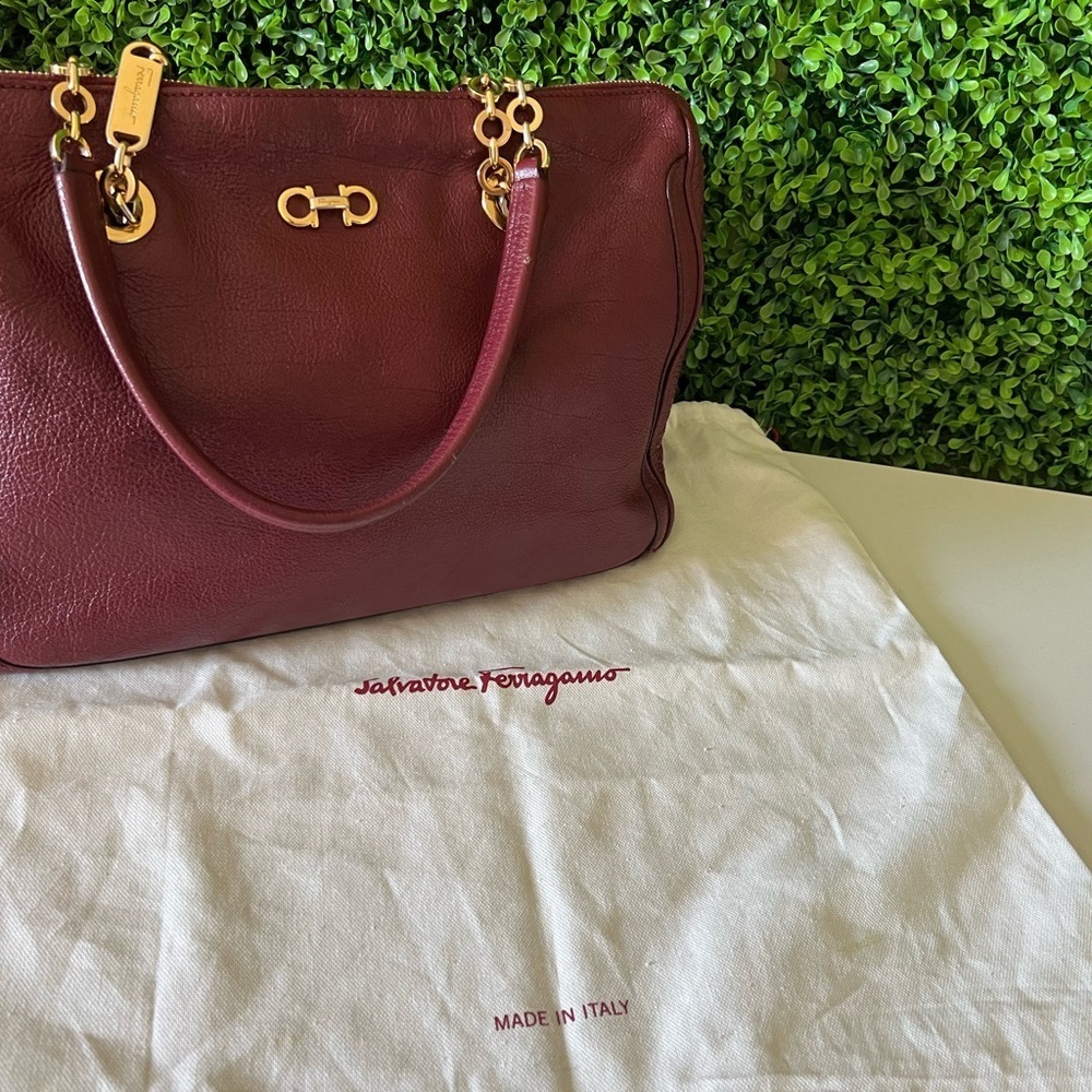Salvatore Ferragamo Leather Shoulder Bag -
Burgundy - Picture 10 of 10